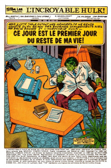 Extrait de L'incroyable Hulk (Éditions Héritage) -144145- Ce jour est le premier jour du reste de ma vie!