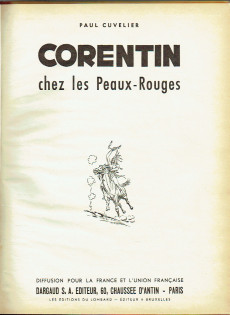 Extrait de Corentin (Cuvelier) -3'- Corentin chez les peaux-rouges