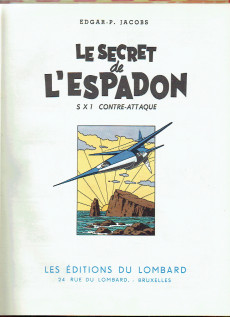 Extrait de Blake et Mortimer (Les aventures de) (Historique) -2b'1957- Le Secret de l'Espadon - SX1 contre-attaque