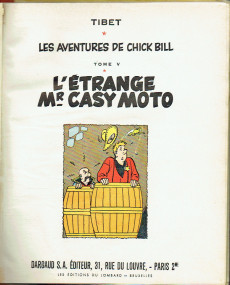 Extrait de Chick Bill (collection du Lombard) -5a'1959- L'étrange Mr Casy Moto