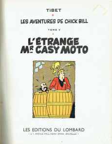 Extrait de Chick Bill (collection du Lombard) -5b1960- L'étrange Mr Casy Moto