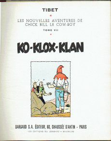 Extrait de Chick Bill (collection du Lombard) -7''- Ko-Klox-Klan