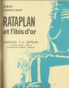 Extrait de Rataplan -1- Rataplan et l'ibis d'or