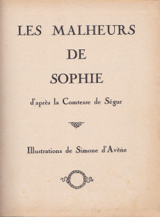 Extrait de Les malheurs de Sophie (d'Avène) - Les malheurs de Sophie