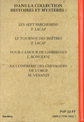 Verso de Histoires et mystères (Collection) -Cof- La croix Mosane