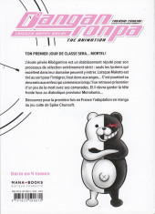 Verso de Danganronpa - Trigger Happy Havoc (The Animation) -1- Tome 1