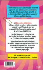 Verso de BD des petits entrepreneurs - Julie organise le grand nettoyage du parc