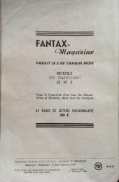 Verso de Fantax Magazine -1- Fantax Magazine 1