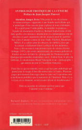 Verso de (AUT) Joubert, Bernard -2001- Anthologie érotique de la censure