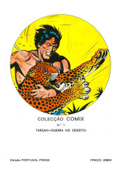 Verso de Colecção Comix -1- Tarzan, guerra do deserto