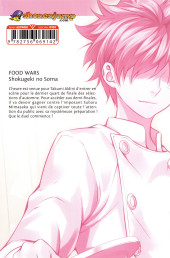 Verso de Food Wars ! -10a- Tome 10