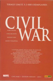 Verso de Civil War - Tome 1VC